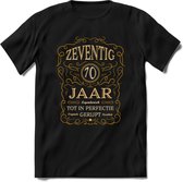 70 Jaar Legendarisch Gerijpt T-Shirt | Okergeel - Ivoor | Grappig Verjaardag Cadeau | Dames - Heren | - Zwart - L