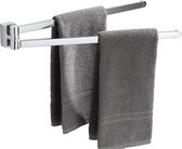 Porte-serviettes VDN Stainless - Porte-serviettes salle de bain - Chrome - Porte-serviettes - Rotatif - Suspendu