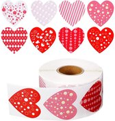 Valentijn - Moederdag Sluitsticker - Sluitzegel - Hart - 40 stuks | Valentijnsdag stickers - Envelop | Rood - Wit - Rose | Hartjes / Harten - Streep / Bloem | Envelop stickers | Cadeau - Gift | Chique inpakken