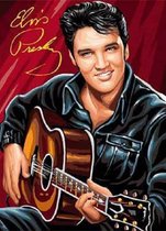 Peinture Diamond Elvis Presley le roi 40 x 50 cm pleine impression pierres rondes disponible immédiatement - Elvis - guitare - portrait - chapeau - le roi - rock - nieuw - classique