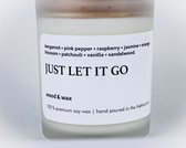 Just Let it go-Natuurlijke Premium Sojawas Geurkaars - 50 branduren - mooie en sterke geur