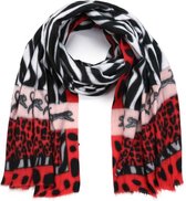 Sjaal Soft - Zebra - Leopard - Panter - Cheetah - Rood
