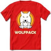 Saitama T-Shirt | Wolfpack Crypto ethereum Heren / Dames | bitcoin munt cadeau - Rood - 3XL