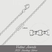 Velini jewels-ROLOW-2.8mm-925 Zilver Ketting- 40 cm