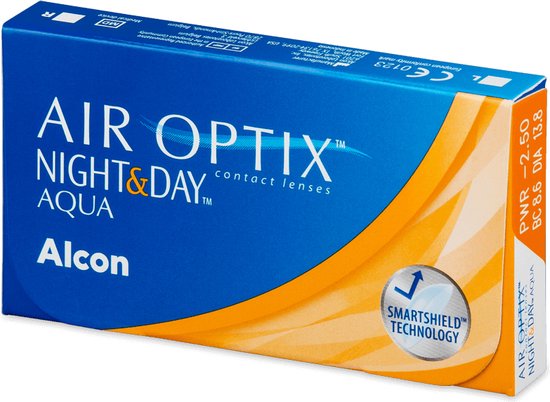 Air Optix Night and Day Aqua (3 lenzen) Sterkte: 0.00, BC: 8.60, DIA: 13.80
