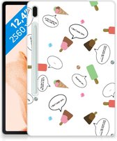 Coque en silicone pour tablette Samsung Galaxy Tab S7FE Coque arrière pour tablette Glaces pour Enfants avec côtés transparents