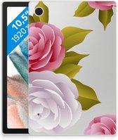 Siliconen Back Case Samsung Galaxy Tab A8 2021 Hoesje ontwerpen Roses met transparant zijkanten