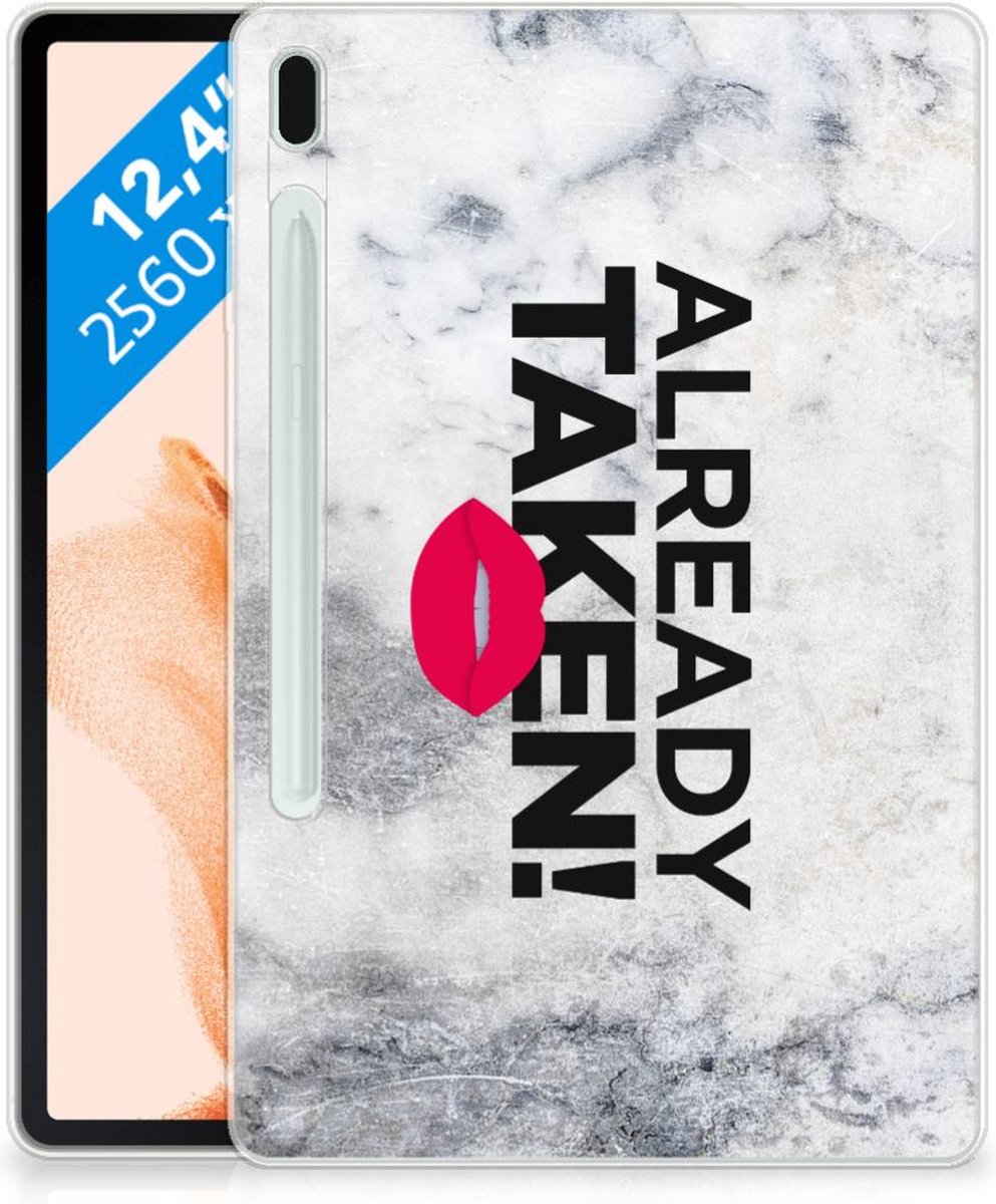 Samsung Galaxy Tab S7FE Back cover met naam Already Taken White