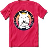 Saitama T-Shirt | Wolfpack Crypto ethereum Heren / Dames | bitcoin munt cadeau - Roze - XXL