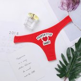 Rode string 'property of daddy' - Red thong 'property of daddy' - Size M - Funny thong - grappige string
