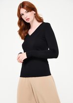 LOLALIZA Basic trui - Zwart - Maat S