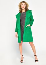 LOLALIZA Oversized jas met grote kraag - Groen - Maat M