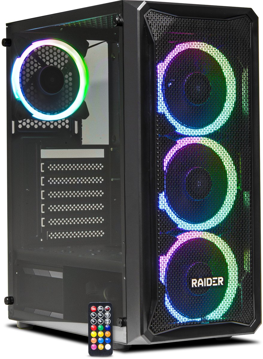 RAIDER CA2 PRO GAMING ATX PC Case - Behuizing met RGB + Remote
