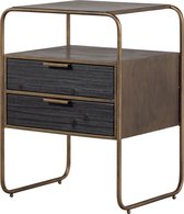 WOOOD Polite Nachtkastje - Metaal/hout - Antique Brass - 62x45x38