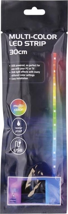 Multi Color Led Strip 30 cm (Waterproof, USB) | bol.com