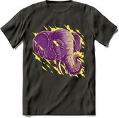 Dieren T-Shirt | Olifant shirt Heren / Dames | Wildlife elephant cadeau - Donker Grijs - S