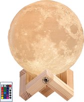 M-AIGA® Maanlamp - 15 cm - Maanlamp - Moon Lamp - Maan Lamp -  Maanlampje - Moonlight - Maan lampje Slaapkamer - Maanlamp - Galaxy lamp - 16 dimbare LED kleuren met Afstandsbedieni