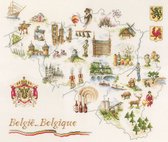 Borduurpakket Kaart van België - Lanarte