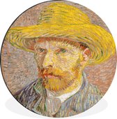 WallCircle - Wandcirkel - Muurcirkel - Zelfportret met een strohoed - Vincent van Gogh - Aluminium - Dibond - ⌀ 30 cm - Binnen en Buiten