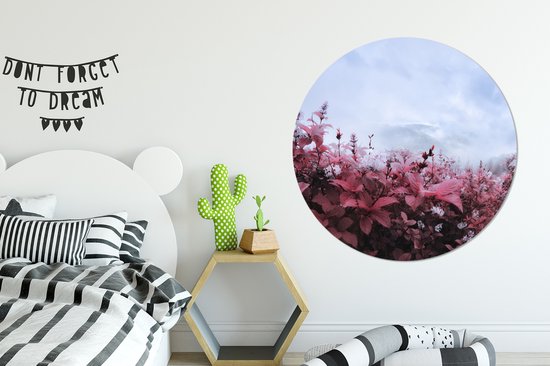 WallCircle - Wall Circle - Wall Circle Indoor - Fleurs dans la brume - 150x150 cm - Décoration murale - Peintures Ronds