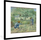 Fotolijst incl. Poster - Eerste stappen (naar Millet) - Vincent van Gogh - 40x40 cm - Posterlijst