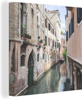 Canvas Schilderij Venetië - Italië - Kanaal - 90x90 cm - Wanddecoratie