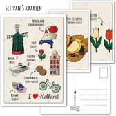 KaartenSet met Hollands Tintje -> Nr 5 (Postcrossing-Typisch-Hollands-Houten Klompen-Tulpen) - LeuksteKaartjes.nl by xMar