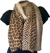 Lange Dunne Dames Sjaal - Slangenprint - Beige - 180 X 90 cm (8703)