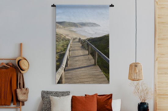 Tapisserie - Tissu mural - Mer - Plage - Escalier - 120x180 cm - Tapisserie