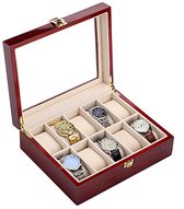 Horlogedoos | Luxe Houten Horloge Box | Geschikt voor Horloges en Sieraden | 10 Compartimenten met 10 Kussentjes | Hout