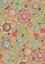 Gebloemd Cadeaupapier Kraftpapier Floral- Breedte 50 cm - m lang - Breedte 50  cm