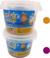 Magisch Zand - Zand - Magic Sand - Sand - Speelzand - 2x Emmer 300 gram (oranje & paars)