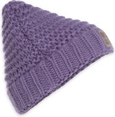 Knit Factory Alex Gebreide Muts Dames - Big Beanie - Violet - One Size - Grof gebreid