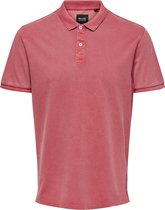 ONLY & SONS ONSTRAVIS SLIM WASHED SS POLO NOOS  Heren Poloshirt - Maat S