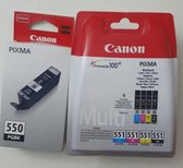 Canon 550 PGBK/ CLI 551 BK,C,M,Y ORIGINEEL set 5 stuks