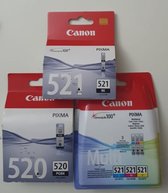 Canon PGBK 520/ CLI 521 BK, C,M,Y ORIGINEEL set 5 stuks