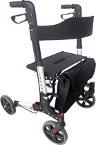 Jago® - Rollator - Rollator lichtgewicht en opvouwbaar - in hoogte verstelbaar - zitting met rugleuning - boodschappentas & stokhouder - loopwagen