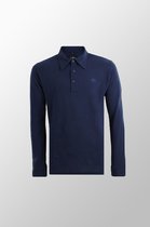 Vercate - Heren Polo met lange mouwen - Navy - Slim Fit - Piqué Katoen - Maat S