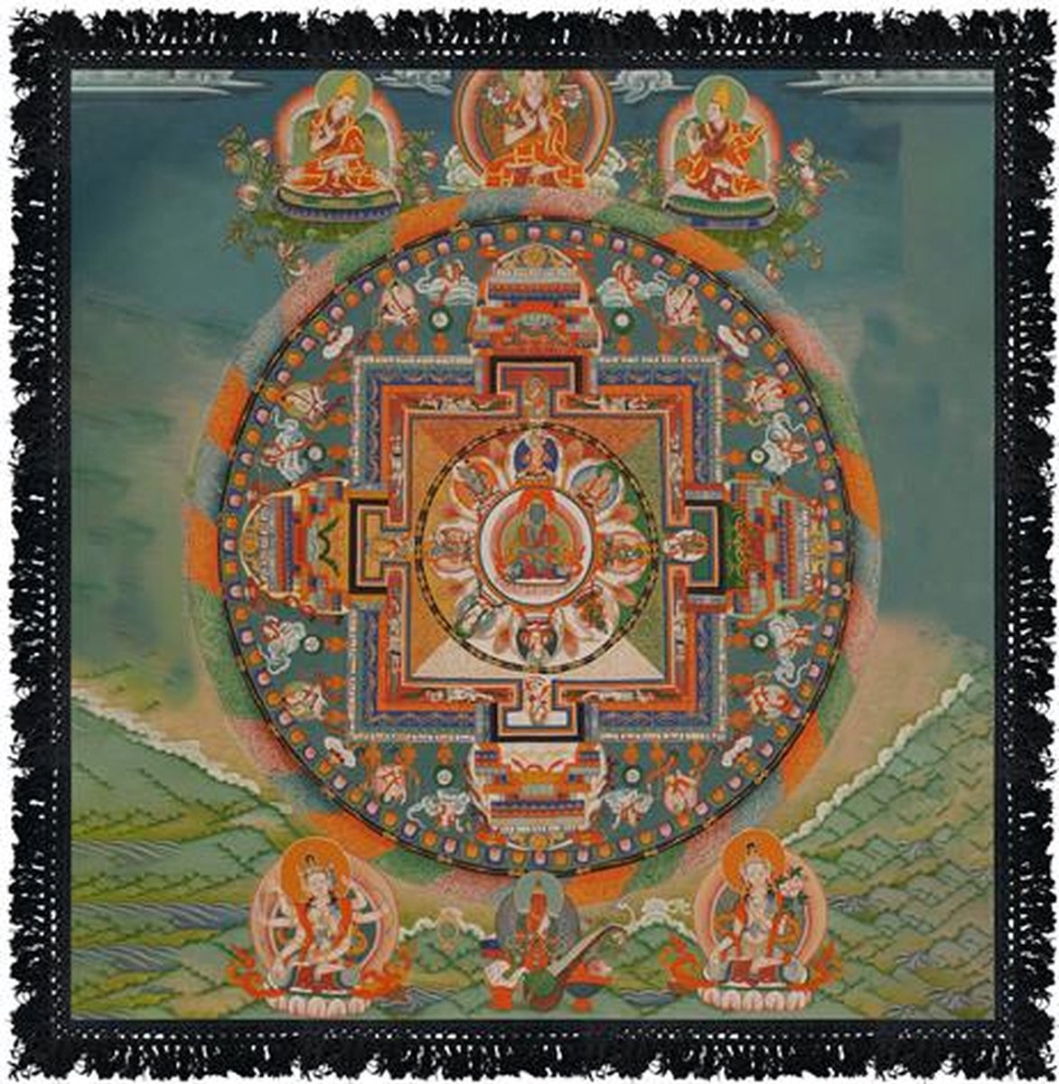 Altaarkleed Thangka 60X60 cm - Tarotkleed - Tibetaans Altaardoek Katoen