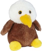 Pluche knuffel dieren Amerikaanse Zeearend roofvogel van 12 cm - Speelgoed knuffels vogels - Leuk als cadeau voor kinderen