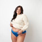 Moodies Undies menstruatie & incontinentie ondergoed - Bamboe Bikini model Broekje - light kruisje - Blauw - maat XL