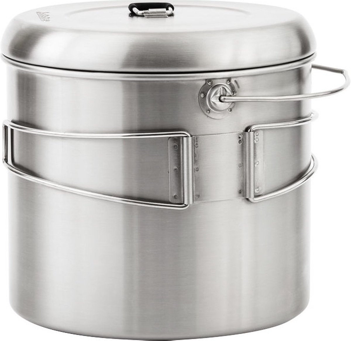 Solo Stove-pan 1800 ml | Incl. Nylon zak, lichtgewicht roestvrijstalen kookgerei voor backpackers, markeringen voor oz en ml, schenktuit, deksel en uitklapbare handvaten, 19,7 x 18,4 cm, 4 l, 822 g
