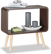 Relaxdays 1x opbergkubus klein - nachtkastje - bijzettafel - modern - kubuskast - bruin