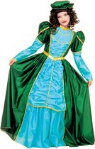 Widmann - Middeleeuwen & Renaissance Kostuum - Lucky Lady Stephanie Kostuum Meisje - blauw,groen - Maat 140 - Carnavalskleding - Verkleedkleding