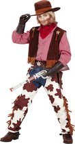 Widmann - Cowboy & Cowgirl Kostuum - Lonesome Cowboy Kostuum Jongen - bruin - Maat 128 - Carnavalskleding - Verkleedkleding