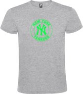 Grijs T-Shirt met “ New York Yankees “ logo Neon Geel Size M