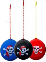 Keychain ball pirate blauw rood of zwart
