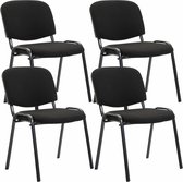 CLP Ken Set van 4 bezoekersstoelen - Stof zwart