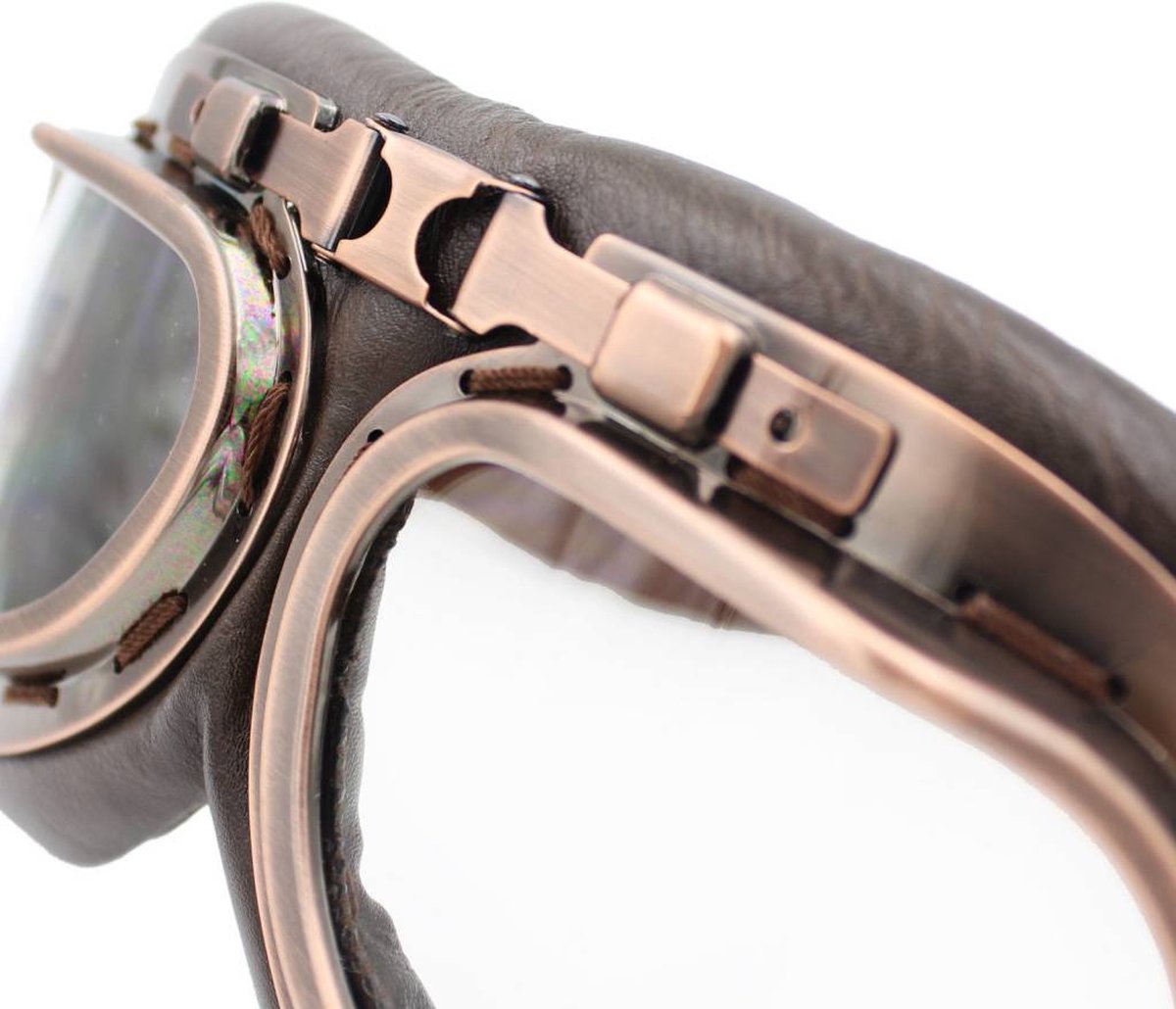 Muxsam Motorbril voor helm, steampunk, vintage, zonnebril