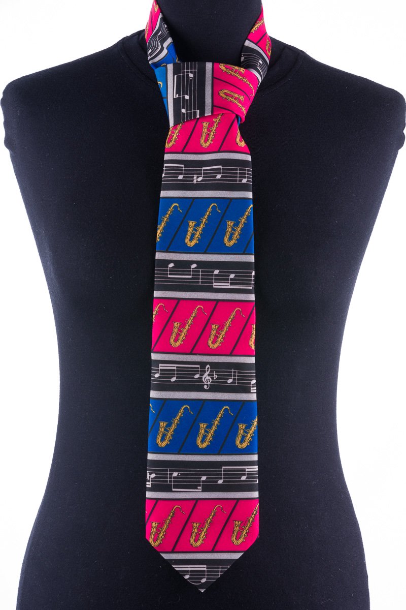 Designer Stropdas Saxofoon